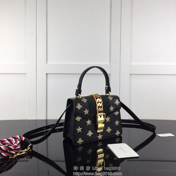 GUCCI古馳 新款 專櫃品質 原單 470270蜜蜂印金 克色 女款 手提 肩背 斜挎包HY1428